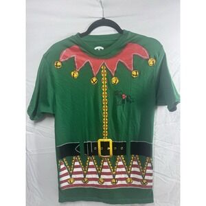 Holiday Time Men's Christmas Elf Suit Graphic Tee Size S/Ch 34-36
